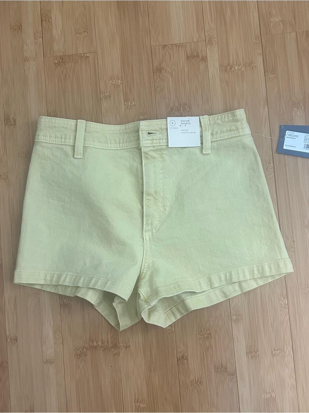 Universal Thread Pale Yellow High Waist Denim Shorts